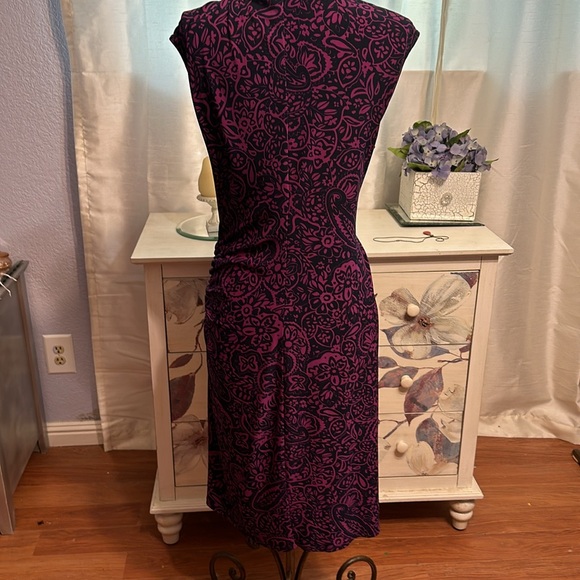 Chaps Faux Wrap in Purple and Navy - Picture 5 of 6